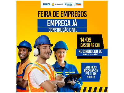 Imagem do evento Feira de Empregos Construção Civil Balneário Camboriú e Camboriú